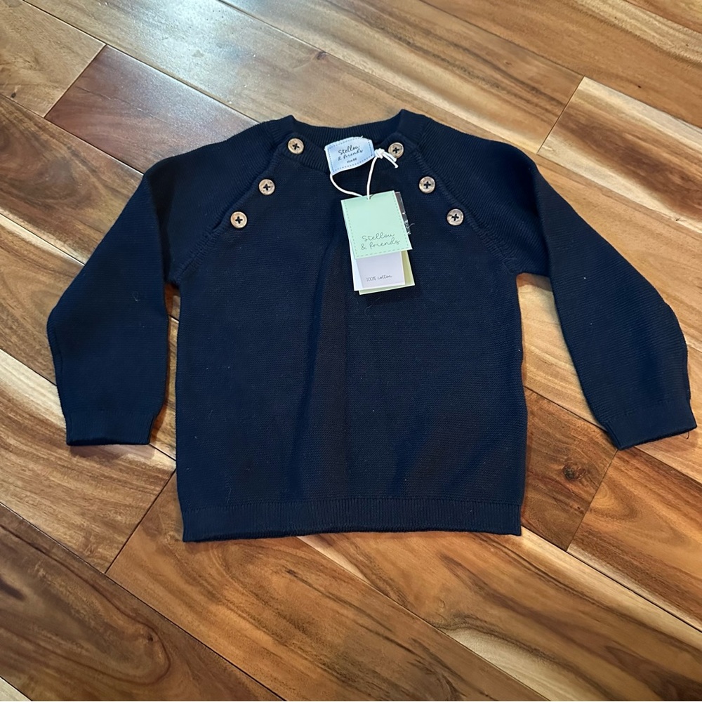 NWT Stellou & Friends 100% cotton knit sweater. Size 86 (18-24months)